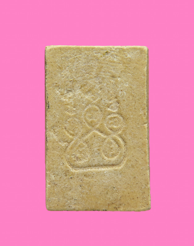 นางกวัก เนื้อผง ลงสีเก่า หลังยันต์ห้า