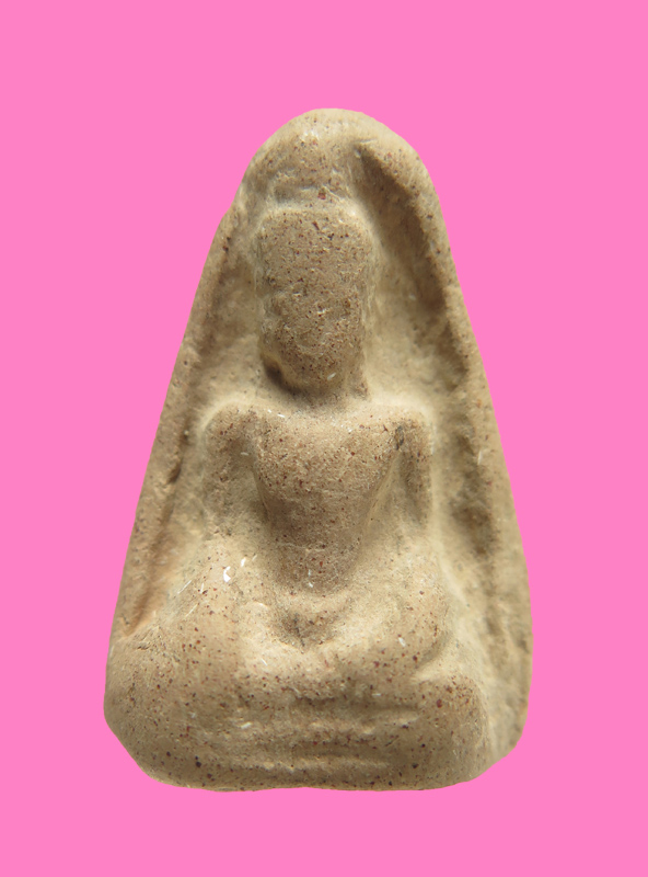 พระเนื้อดิน พิมพ์ถ้ำเสือ หลัง ข