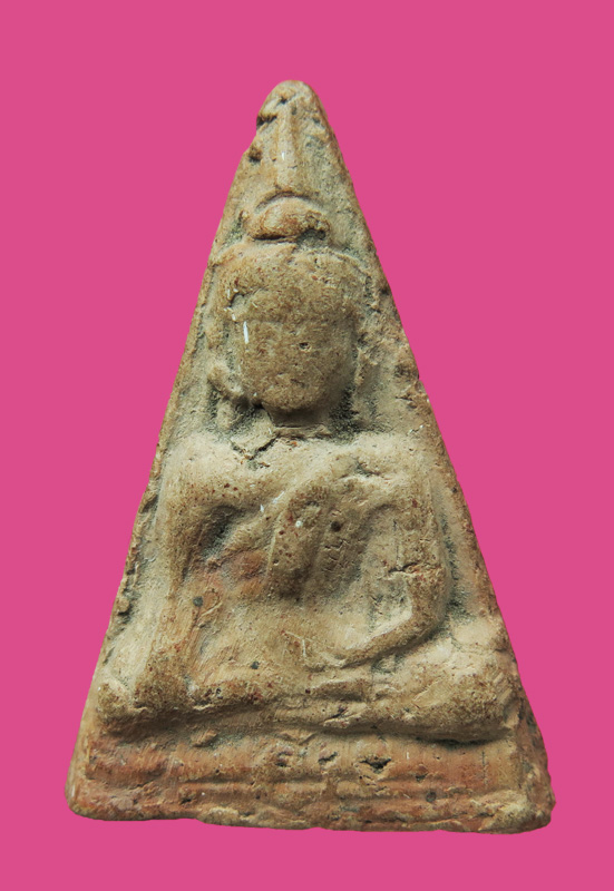 พระเนื้อดิน พิมพ์ใหญ่ๆ เก่าๆ ข้างปาด หลังจาร