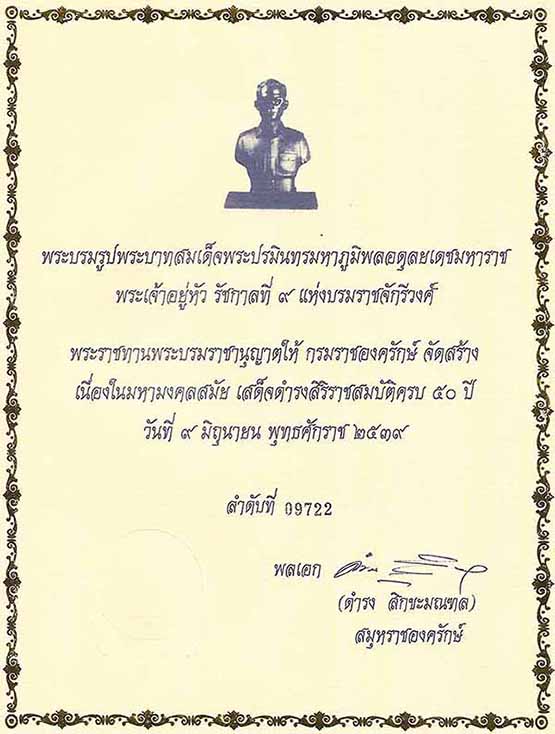 ฐานสูง(ที่สุดแห่งความหายาก)พระบรมรูป ร.๙ กรมราชองครักษ์ สวยกริ๊บเดิมพร้อมใบประกาศ+บัตรรับรองพระ*265