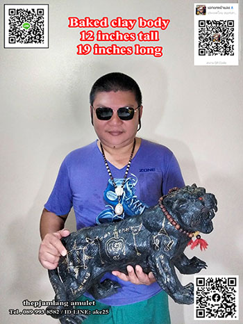 ราชาพยัคฆ์ 2 หัว ขนาดบูชา 19 นิ้ว หลวงพ่อเมียน วัดบ้านจะเนียง บุรีรัมย์ ปี 2567