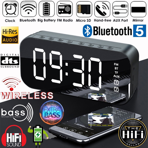 ลำโพงบลูทูธ Clock Bluetooth card speaker เสียงดีมาก ฟังก์ชั่นเพียบ FM,MP3,อุณหภูมิ,นาฬิกา ของใหม่