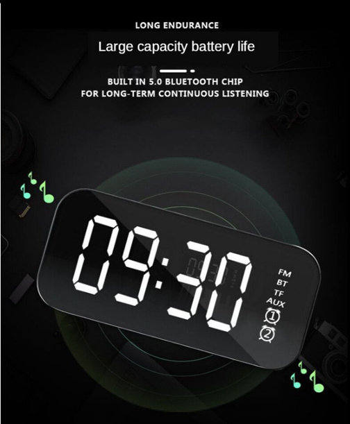ลำโพงบลูทูธ Clock Bluetooth card speaker เสียงดีมาก ฟังก์ชั่นเพียบ FM,MP3,อุณหภูมิ,นาฬิกา ของใหม่