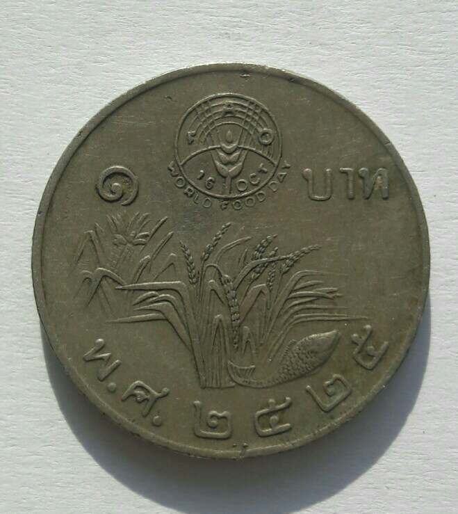 เหรียญในหลวงรัชกาลที่ 9 ราคา 1 บาท FAO รวงข้าว ปี 2525 เคาะเดียว