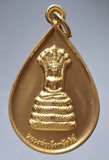 เหรียญหลวงพ่อเจ็ดกษัตริย์ หลังหลวงปู่สอ วัดป่าหนองแสง จ.ยโสธร รุ่น๑ ปี2555 เนื้อทองฝาบาตร