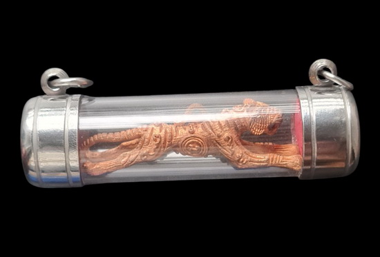 เคาะแรกแดง...เสือยันต์กลับ รุ่น ๗...เนื้อทองเหลือง พิมพ์เล็ก ...หลวงปู่แย้ม วัดตะเคียน จ.นนทบุรี