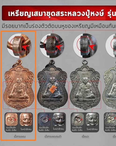 เหรียญเสมาหลวงปู่หงษ์ พรหมปัญโญ รุ่น ขุดสระ ปี 2541 (ทองแดงผิวไฟ)