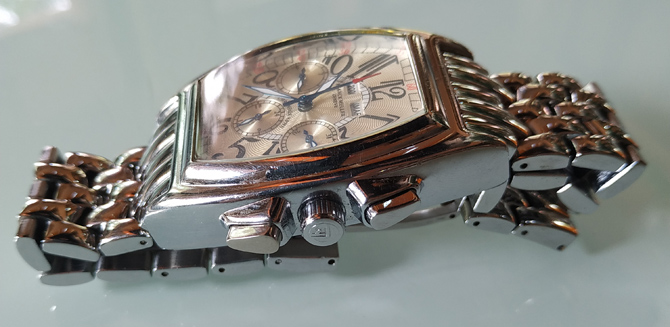 นาฬิกา FRANK MULLER โครโนกราฟ ออโตเมติก ขนาดผู้ชาย หน้าปัดขาว สวยมาก
