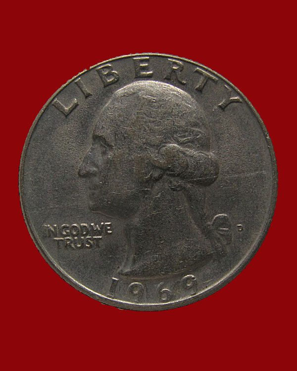 เหรียญ LIBERTY UNITED STATES OF AMERICA E PLURIBUS UNUM QUARTER DOLLAR  IN GOD WE TRUST 1969 D 