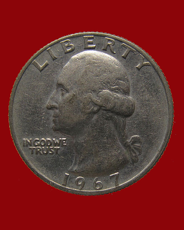 เหรียญ LIBERTY UNITED STATES OF AMERICA E PLURIBUS UNUM QUARTER DOLLAR IN GOD WE TRUST 1967