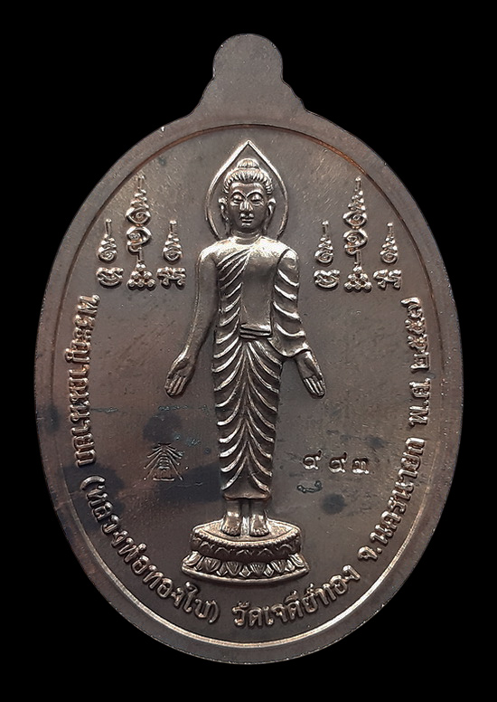 เหรียญอายุยืน 85 ปี พระญาณนายก (หลวงพ่อทองใบ) วัดเจดีย์ทอง จ.นครนายก ปี57 เนื้อนวโลหะ