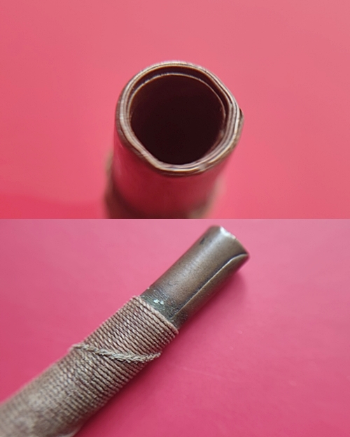 ตะกรุดโทนหลวงปู่สุข  วัดโพธิ์ทรายทอง จ.บุรีรัมย์ เนื้อฝาบาตร เชือกเดิม 