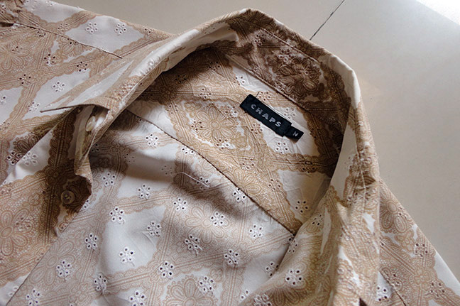N เสื้อเชิ๊ต CHAPS ของแท้ ดีไซน์สวย งานดีเทลแน่นๆ ลวดลายสวยละเอียด