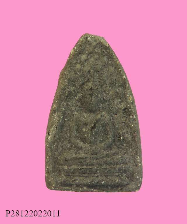 พระผงเนื้อผงผสมใบลาน หลังใบโพธิ์