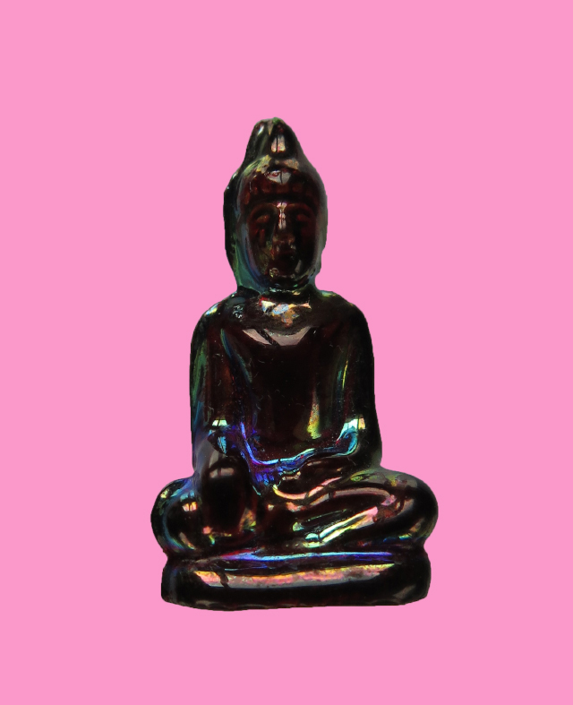 พระแก้ว ขนาดเกือบนิ้ว สีน้ำตาลปรอท