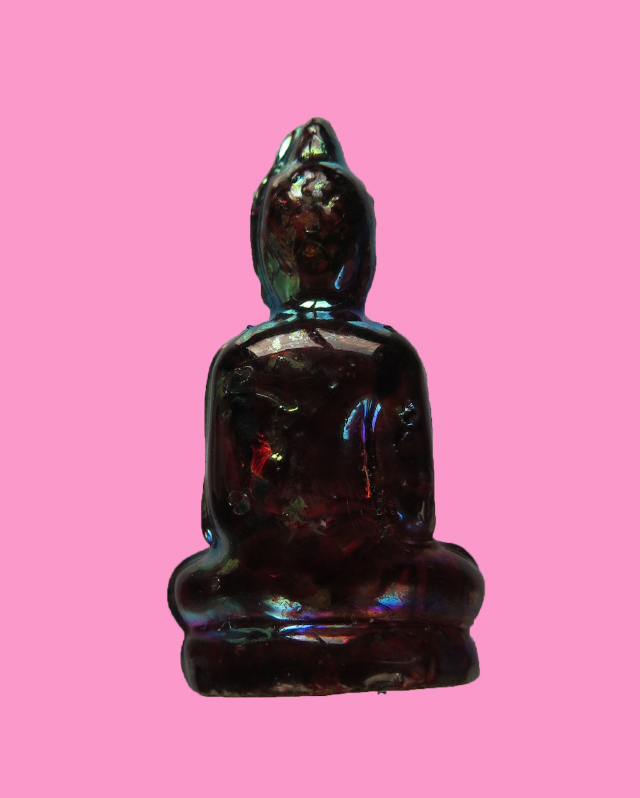 พระแก้ว ขนาดเกือบนิ้ว สีน้ำตาลปรอท