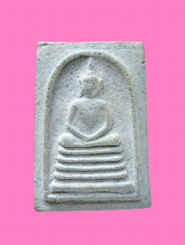 สมเด็จฐานห้าชั้น เนื้ออมฟ้า ตัดมือ เก่า