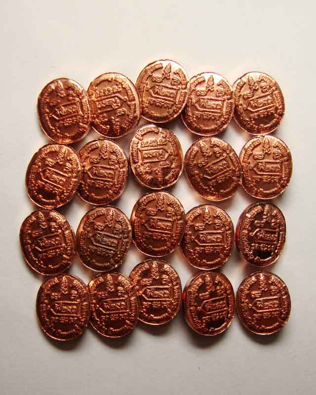 ( รับพระ ๒๐ องค์ ) เหรียญเม็ดยา หลวงปู่หงษ์ พรหมปัญโญ เนื้อทองทิพย์ ปี ๒๕๕๕