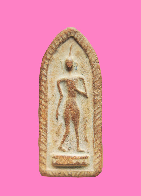 พระลีลากำแพงนิ้ว เนื้อดิน เก่า