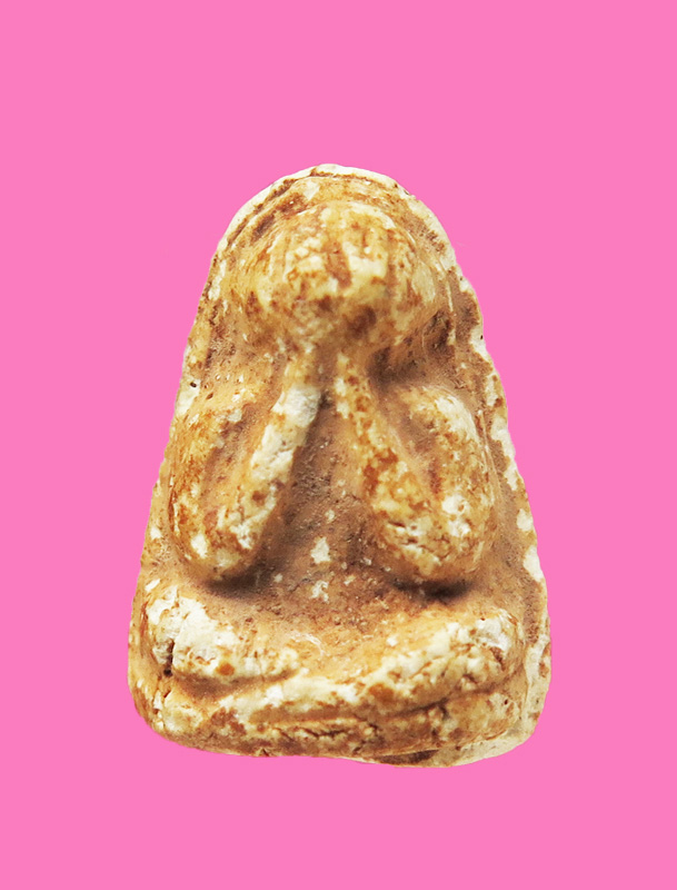 พระปิดตา พิมพ์ข้าวตอกแตก เนื้อผง ไม่ทราบวัด