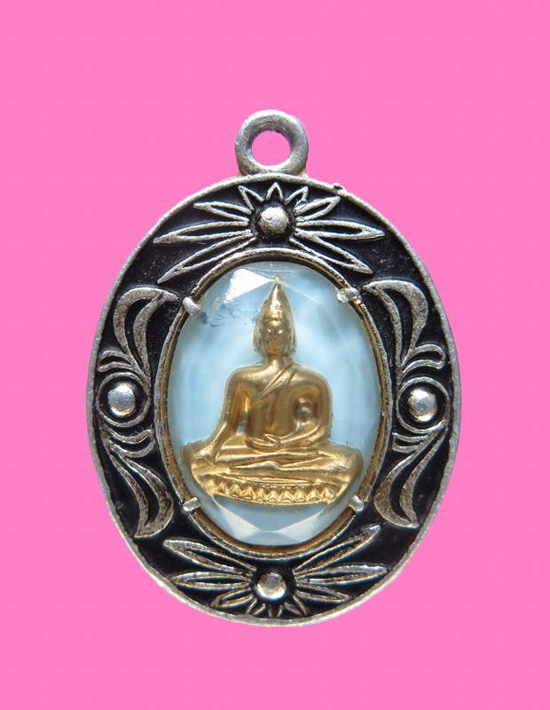 ล็อคเก็ตกระจก พระพุทธ หลังเจ้าแม่กวนอิม เก่า