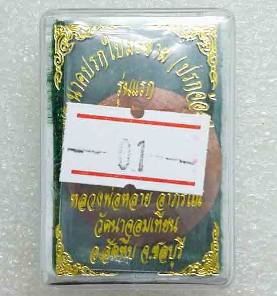 พระนาคปรกใบมะขาม(ปรกจ้อย)รุ่นแรก หลวงพ่อหลาย วัดนาจอมเทียน ชลบุรี ปี2560(เนื้อทองแดงไม่ตัดปีก)+กล่อง
