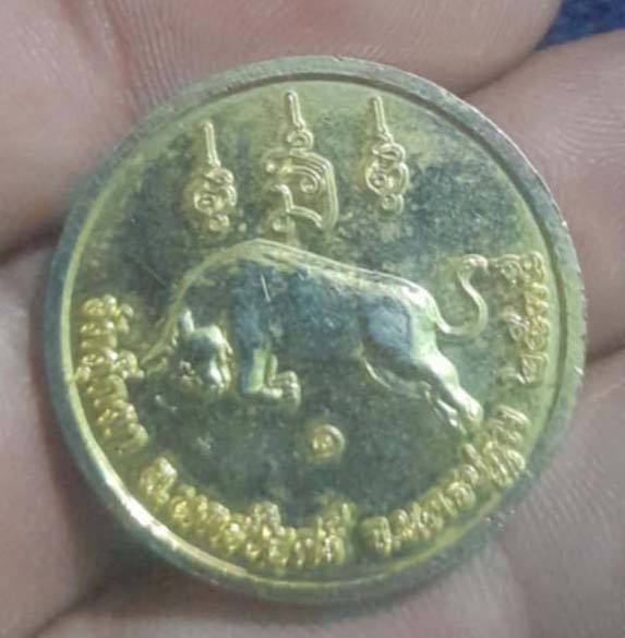 เหรียญหลวงพ่อเพี้ยน วัดตุ๊กตา ปี2535 กะไหล่ทอง