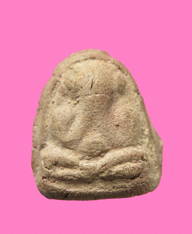 พระปิดตาเข่าบ่วง เนื้อผง มีเกสา หลังยันต์