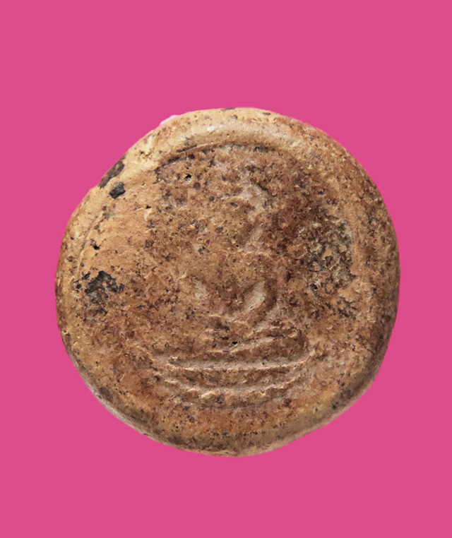 พระพิมพ์จันทร์ลอย พระพุทธฐานบัว เนื้อดิน ไม่ทราบที่