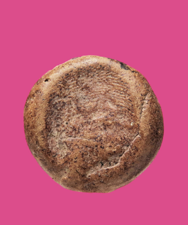 พระพิมพ์จันทร์ลอย พระพุทธฐานบัว เนื้อดิน ไม่ทราบที่