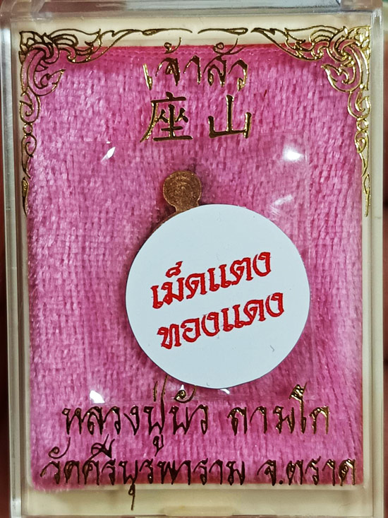 เหรียญเม็ดแตงเนื้อทองแดง รุ่น เจ้าสัว หลวงปู่บัว ถามโก วัดศรีบุรพาราม พ.ศ.2562 หมายเลข 12443
