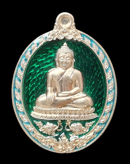 เคาะแรกแดง.. เหรียญ ลพ.สำเร็จศักดิ์สิทธิ์..อัลปาก้าลงยาเขียว # ๖๔๔..วัดหนองสะเดา จ.สระบุรี 