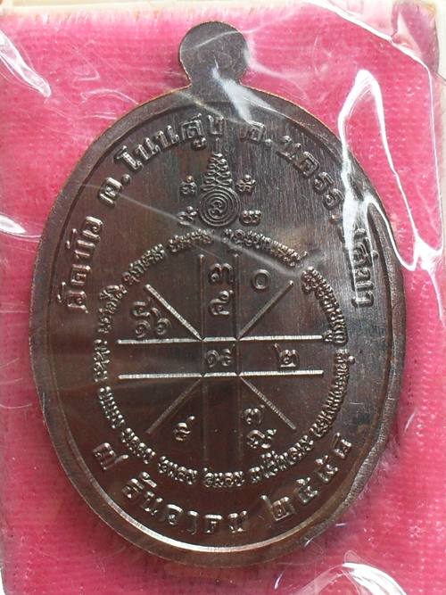 เหรียญเจริญพร๘๘ หลวงปู่อินทร์ วัดบัวโนนสูง นครราชสีมา เนื้อทองแดงมันปู หมายเลข ๑๓๔๕ พร้อมกล่องเดิม