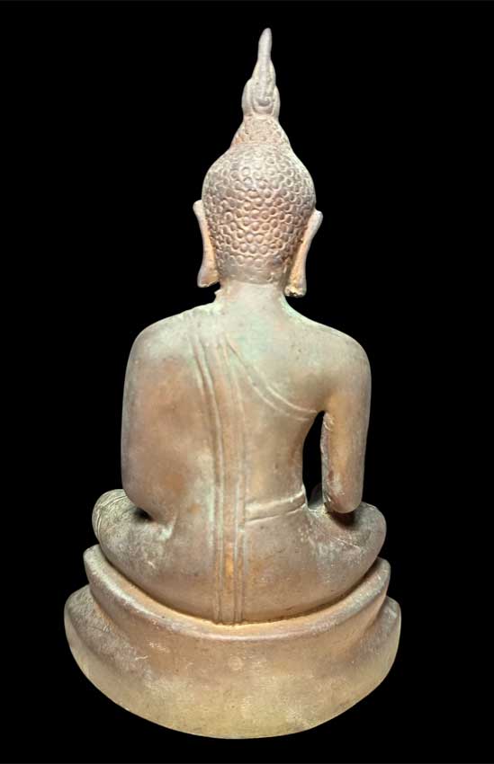  .พระพุทธพิมพ์มารวิชัย เนื้อโลหะเก่าผิวเดิมๆ ขนาดหน้าตัก 3.5 นิ้ว สูง 7 นิ้ว อุดใต้ฐาน ไม่ทราบที่ครั