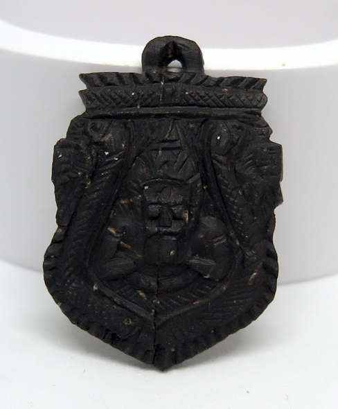 N กะลาแกะราหู ปี ๒๕๕๐ หลวงพ่อช่วง วัดควนปันตาราม พิมพ์ใหญ่ จารมือ หลังลงครั่งฝังหัวนอโม องค์สวย 8