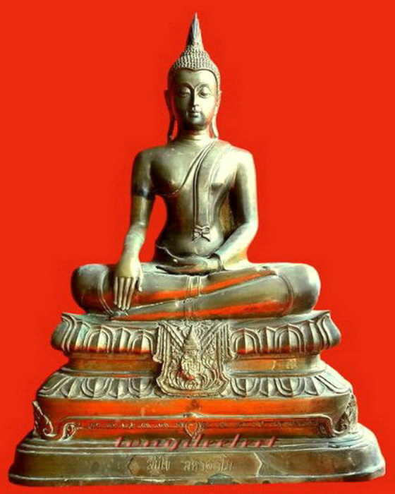 	พระบูชาสุขโข มหาลาโภ ญสส. วัดต้นลำใย จ.กาญจนบุรี ปี 2537 หน้ าตัก 9 นิ้ว พิธีใหญ่ หายาก สวยมากค่ะ