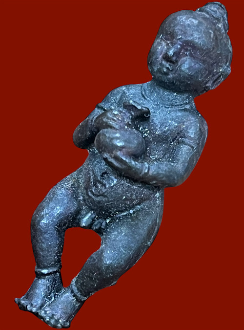 กุมารหลวงพ่อกวย วัดโฆสิตาราม จ.ชัยนาท ปี2521 เนื้อตะกั่วอาบทองแดง