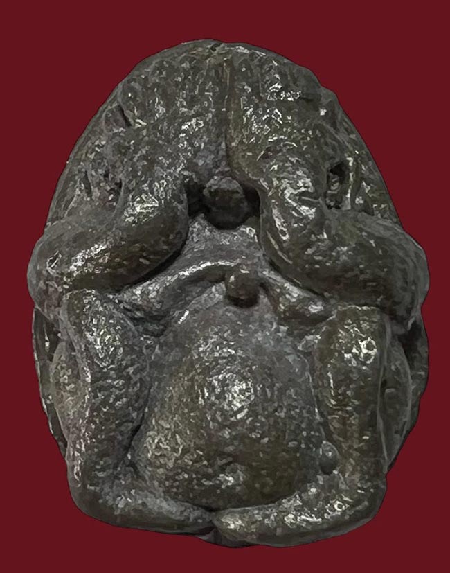 ปิดตาหล่อพิมพ์กบ เนื้อแก่เงิน หลวงพ่อสง่า วัดหนองม่วง ราชบุรี