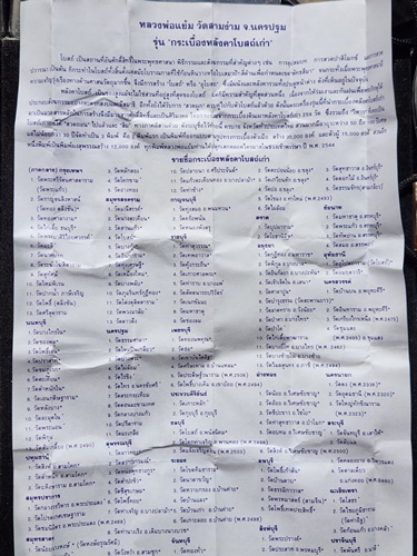 วัดสามง่าม นครปฐม พระผงหลวงปู่แย้ม  รุ่นกระเบื้องหลังคาโบสถ์เก่า ๒๕๙ วัด  ปี 44 พิมพ์2