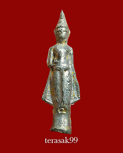 พระกรุวัดเกาะสัมพันธวงศ์ พิมพ์ยืนประทานพร เนื้อชินเงิน กรุงเทพฯ (1)