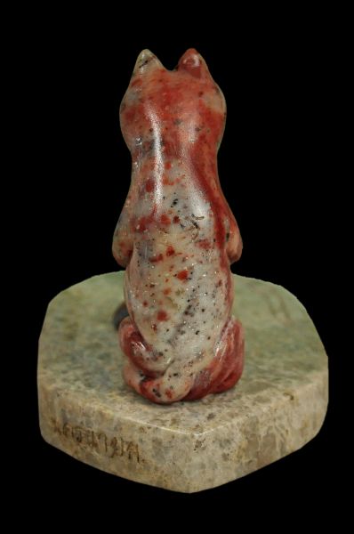 หนูกับแมวหลวงพ่อสนิท วัดลำบัวลอย เนื้อหินสบู่ จารเครื่อง ยุคปลาย