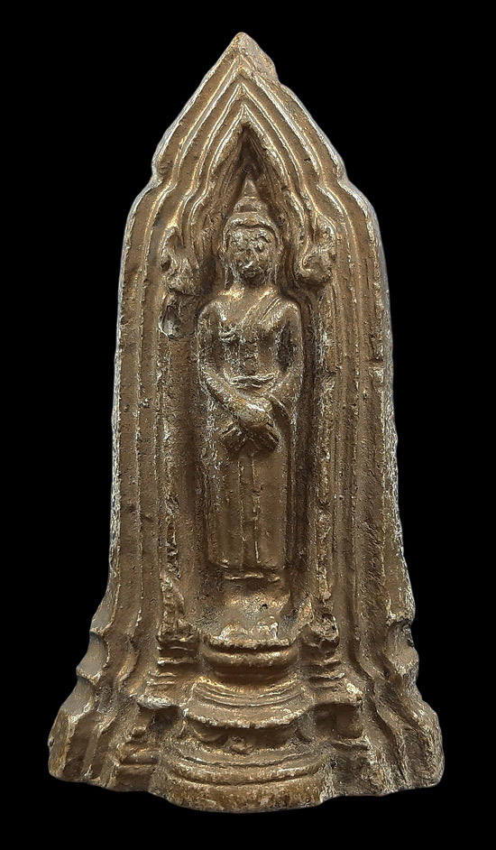 พระโคนสมอ ปางถวายเนตร เนื้อดินทาทอง 