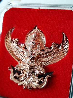 พญาเศวตโลหิต คชปักษา(พญาครุฑหน้าช้าง) รุ่นแรก พระครูสมุห์หาญ ปัญญาธโร เนื้อกะไหล่นากแจกในพิธีสวยเดิม