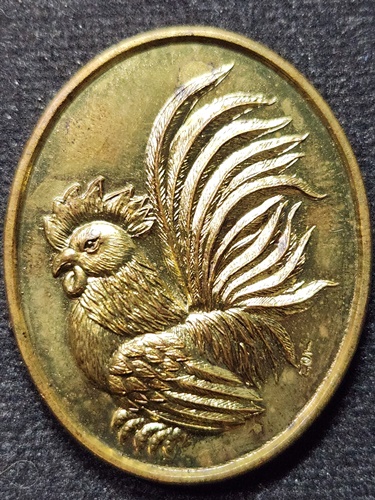 วัดถ้ำพรหมสวัสดิ์ ลพบุรี เหรียญ ไก่ฟ้า หลวงปู่สรวง  ปี 59