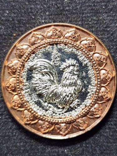 วัดถ้ำพรหมสวัสดิ์ จ. ลพบุรี เหรียญสอดไส้ ไก่ฟ้ามหาลาภ หลวงปู่สรวง อายุวัฒนมงคล ปี 55