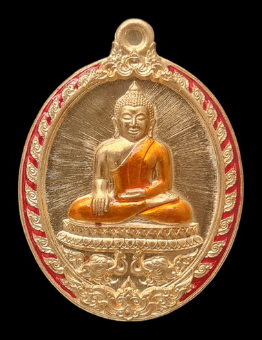 เคาะแรกแดง.. เหรียญ ลพ.สำเร็จศักดิ์สิทธิ์..ทองเทวฤทธิ์ลงยาแดง # ๗๕..วัดหนองสะเดา จ.สระบุรี