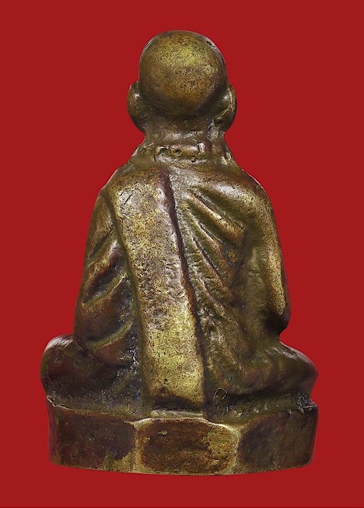 รูปหล่อหลวงพ่อทบธัมมปัญโญ รุ่นฉลองอายุครบ๙๔ปี พิมพ์ท.เหลี่ยม เนื้อทองเหลือง วัดชนแดน ปี2516