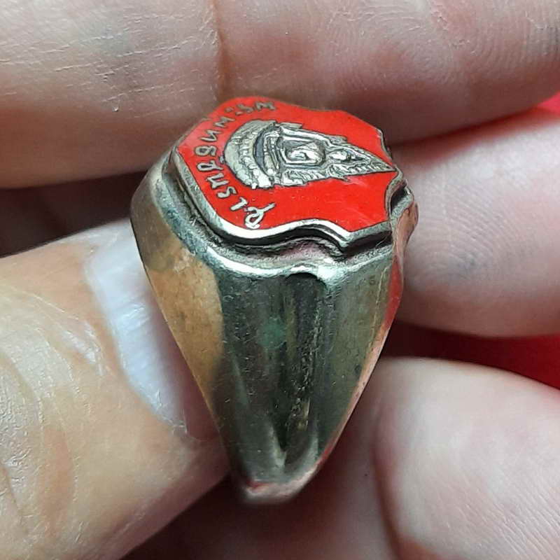 พระพุทธชินราชลงยาสีแดง หลวงพ่อสว่าง วัดท่าพุทรา ปลุกเสก ปี 2517ท้องวงเบอร์59....1500