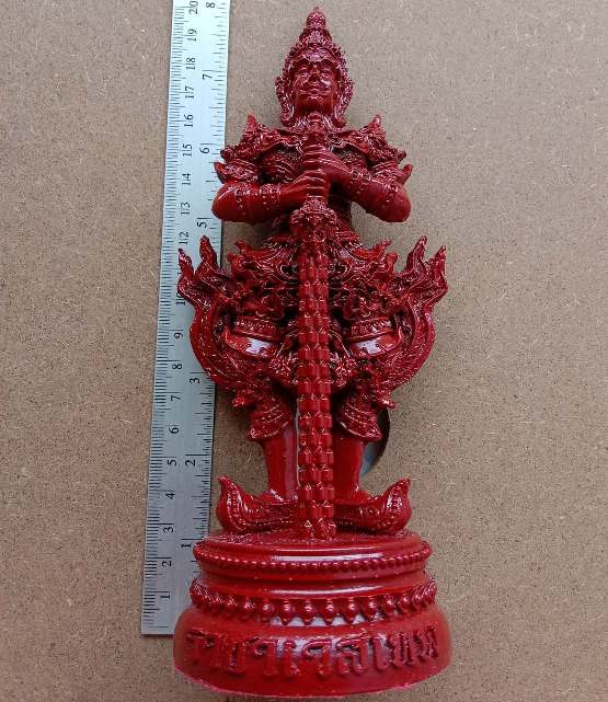 ท้าวเวสสุวรรณ หลวงพ่อพัฒน์ ปุญญกาโม วัดห้วยด้วน จ.นครสวรรค์ ขนาดบูชาสุง 8 นิ้ว สีปัดสีน้ำหมาก เลข249