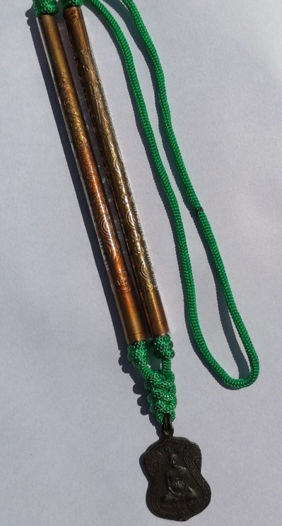 เหรียญเสมา พร้อมสร้อยตระกรุด หลวงปู่เจียม อดิสโย วัดอินทราสุการาม จ.สุรินทร์ ปี 2542 เคาะเดี